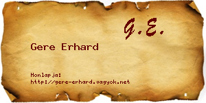 Gere Erhard névjegykártya
